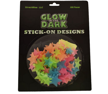 100pc Multicolor Glow in the Dark Cosmic Stars Wall Ceiling Decor
